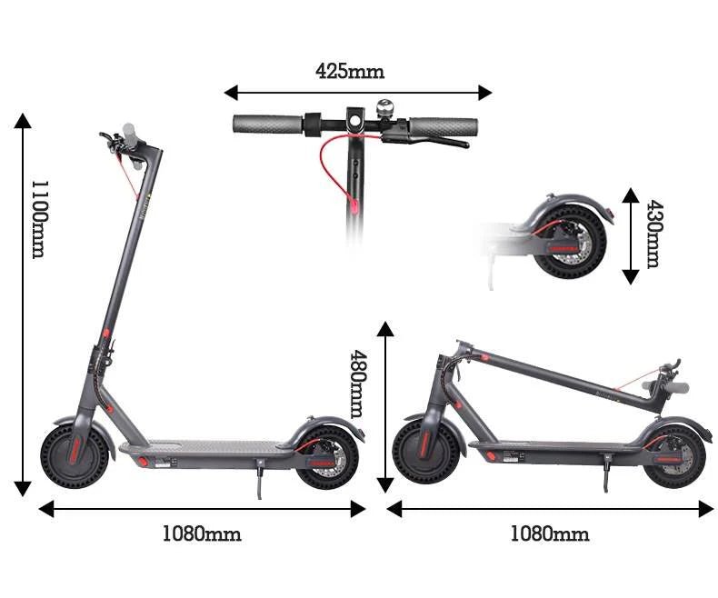 OokTek - D8 Pro El - løbehjul - CykelDepotet