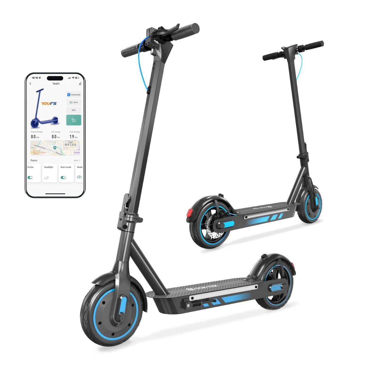 OokTek - V10 Pro El - løbehjul - CykelDepotet